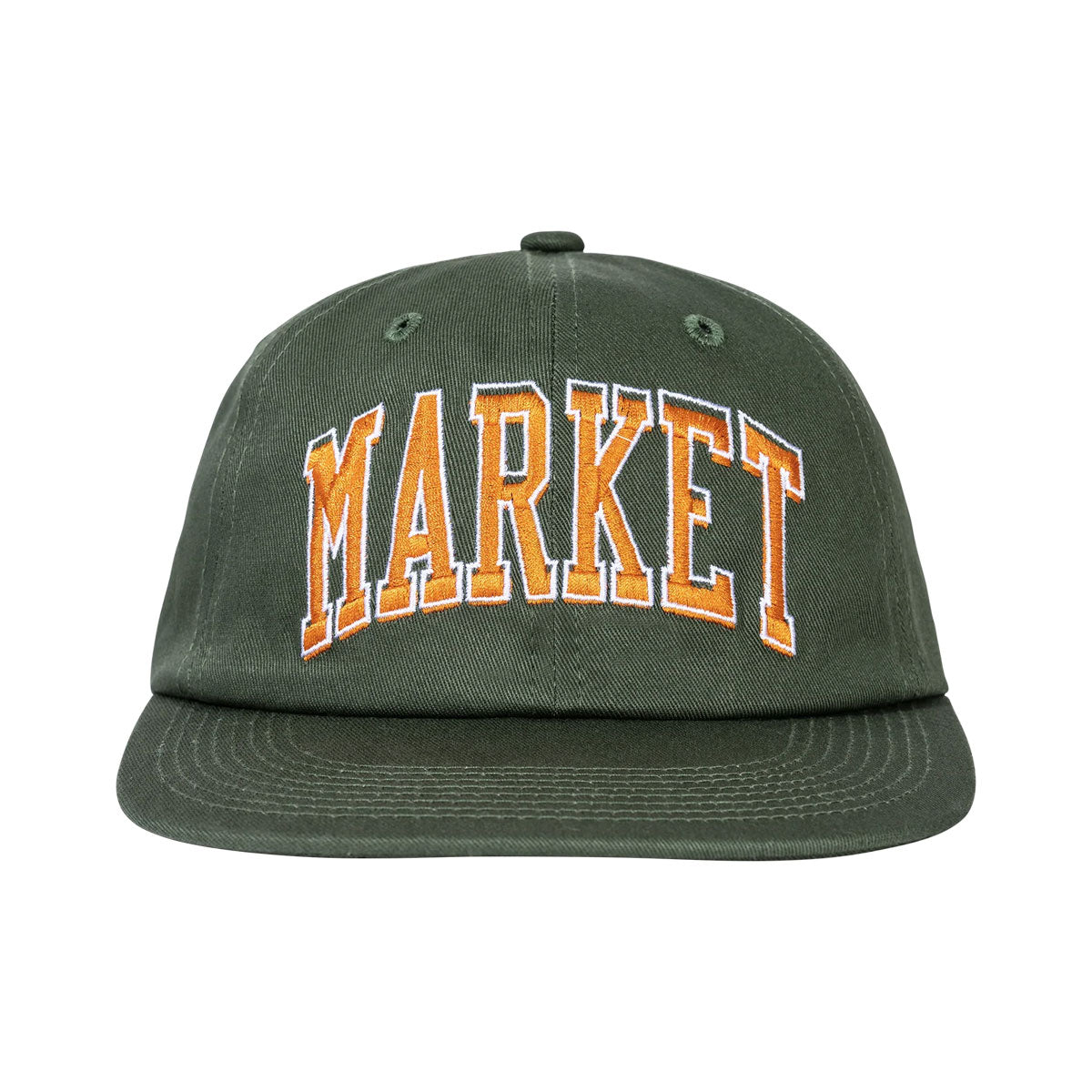 Market offset arc 6 panel hat