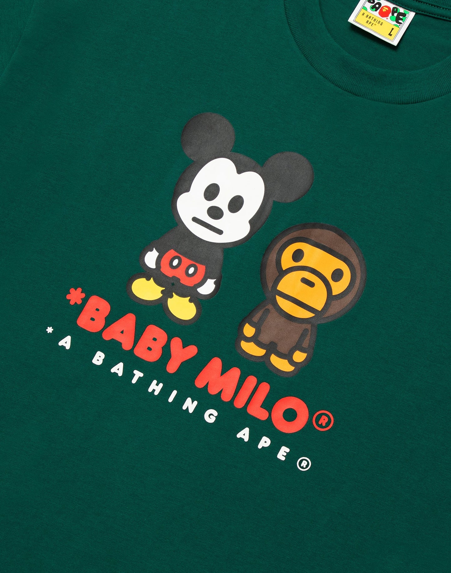Bape x Disney Mickey Mouse Baby Milo Tee Green