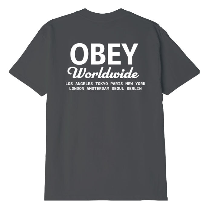 Obey worldwide script classic pigment tee vintage black