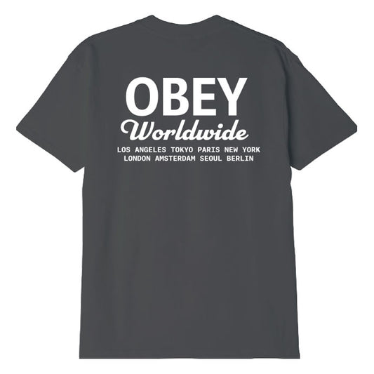 Obey worldwide script classic pigment tee vintage black
