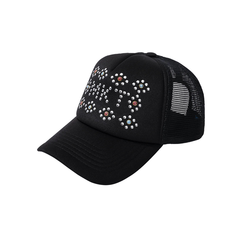 Market studded trucker hat