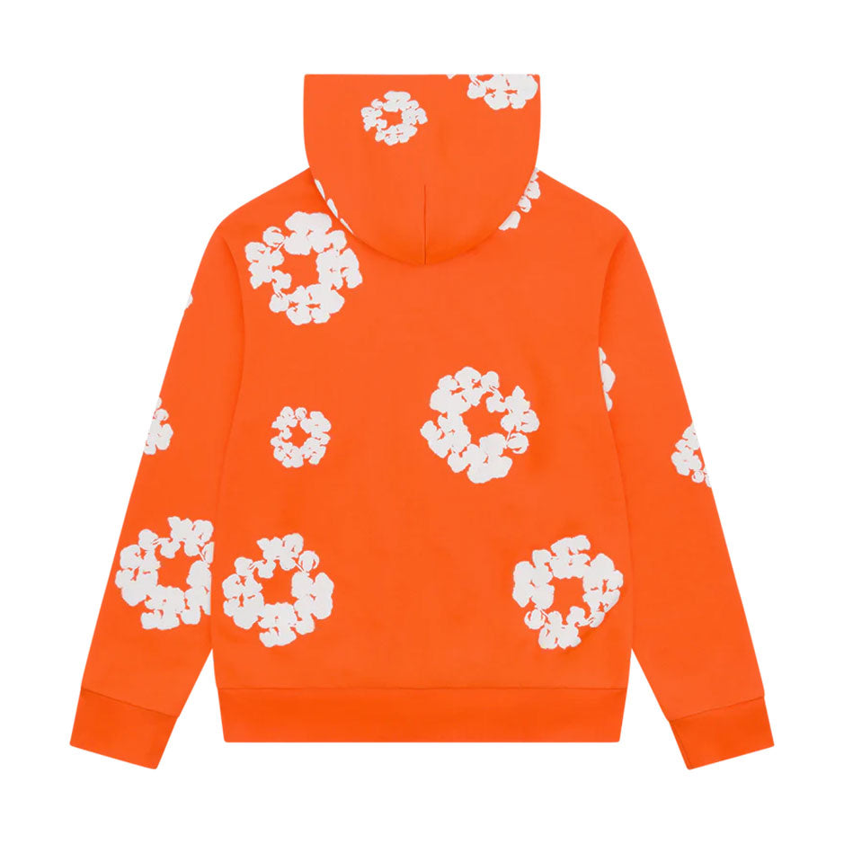 Denim tears cotton wreath zip up hoodie orange