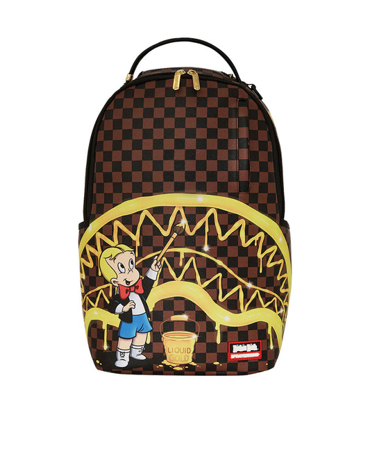 Sprayground Richie Rich paint the shark gold backpack