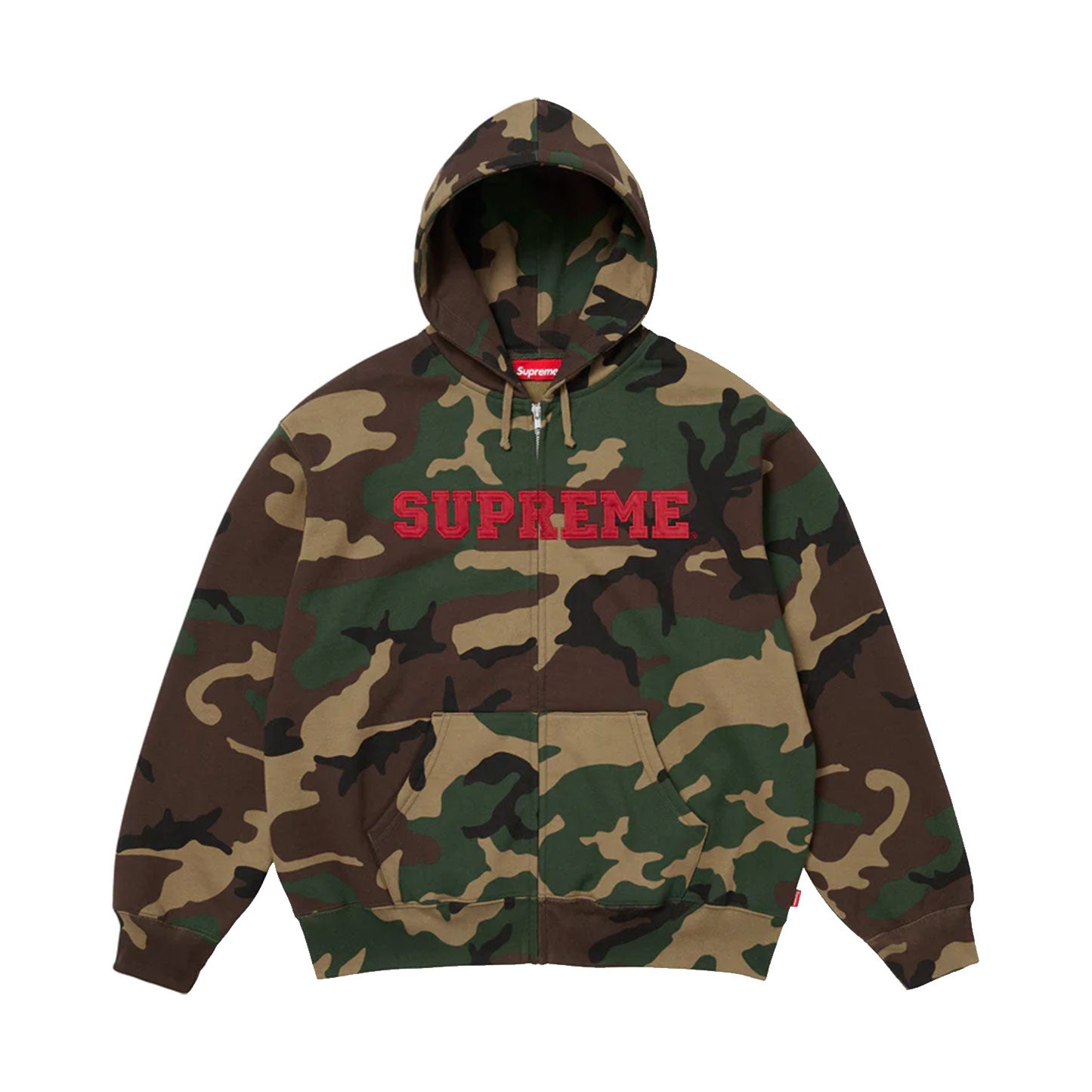 Supreme collegiate appliqué zip up hooded sweatshirt