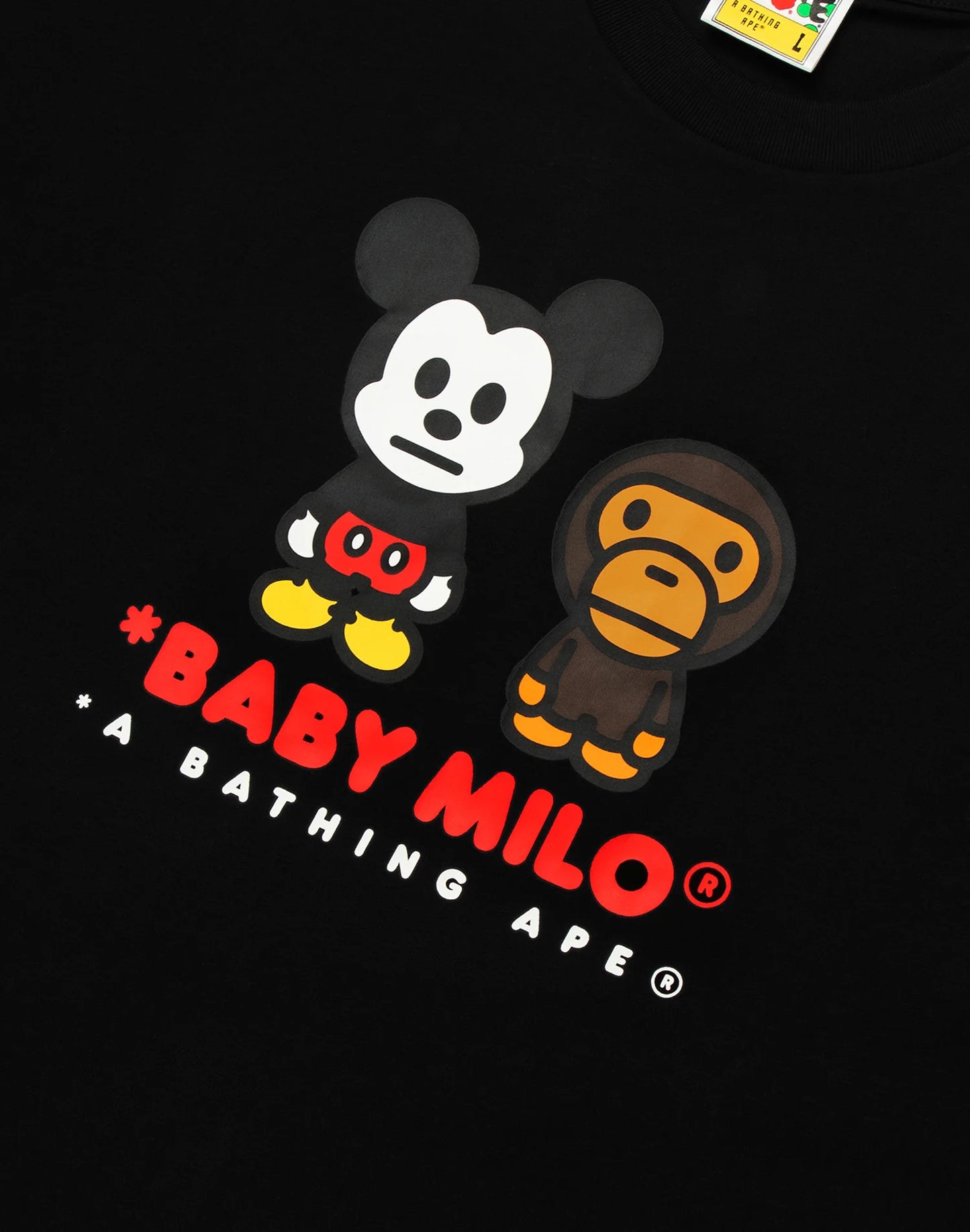 Bape X Disney Mickey Mouse Baby Milo Tee Black