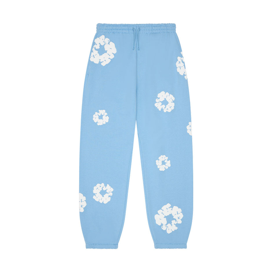 Denim Tear cotton wreath sweatpants light blue