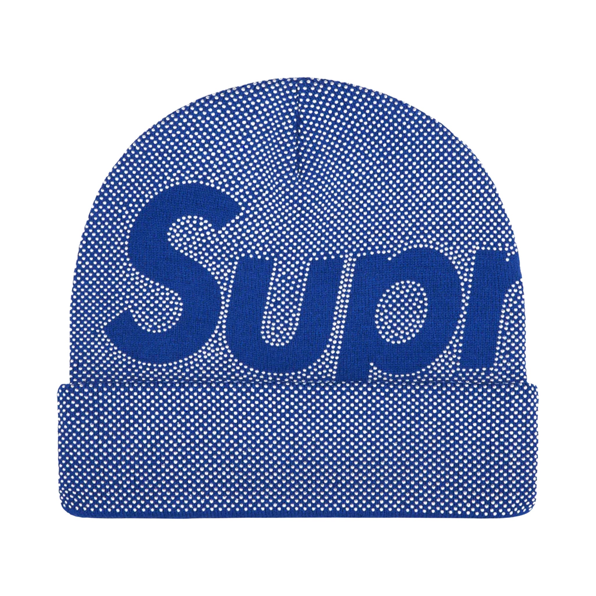Supreme studded knockout big logo beanie royal – NECKBREAKERZ