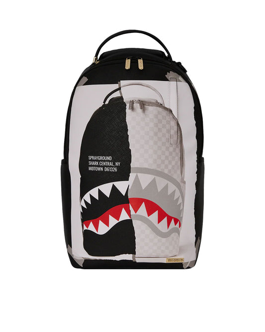 Sprayground bag on bag optical illusion sharks in Paris backpack