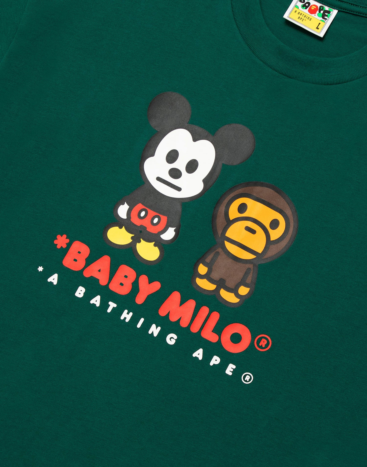 Bape x Disney Mickey Mouse Baby Milo Tee Green