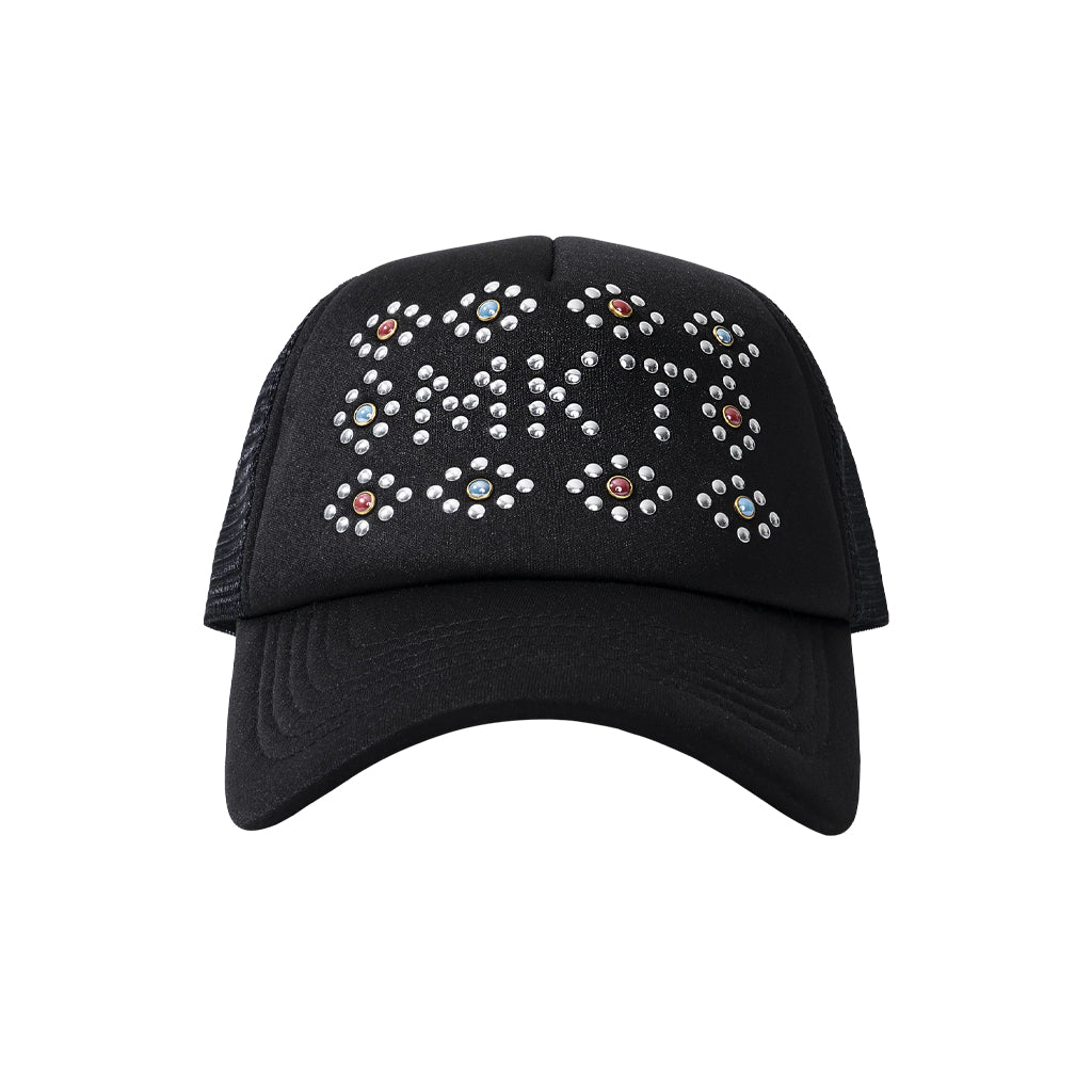 Market studded trucker hat