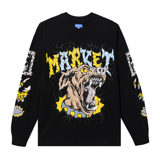 Market warped beware long sleeve tee