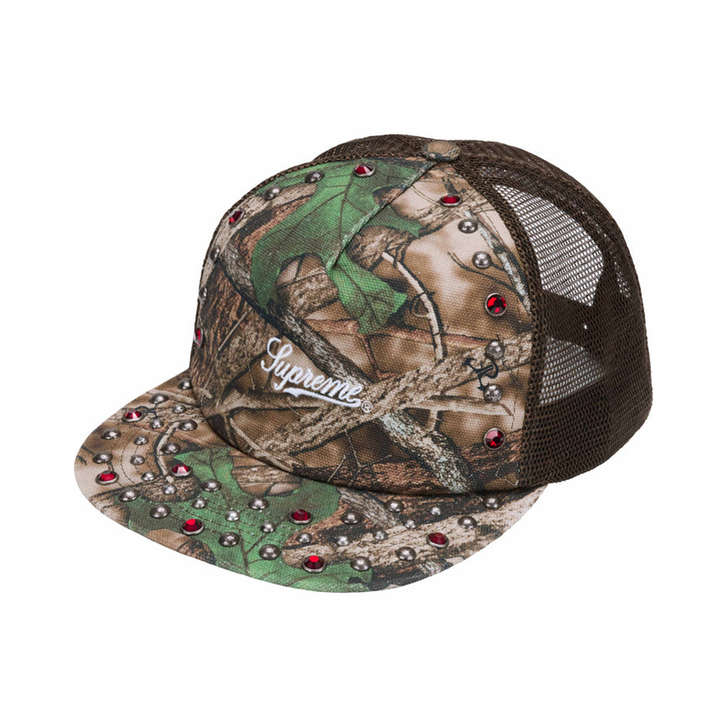 Supreme x B.B Simon studded canvas mesh back 5 panel hat