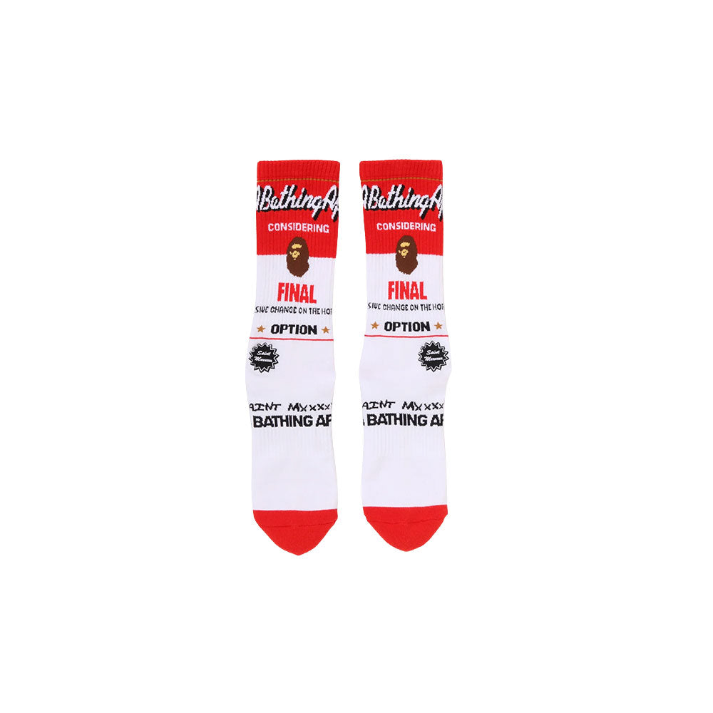 Bape X Saint Michael Socks White