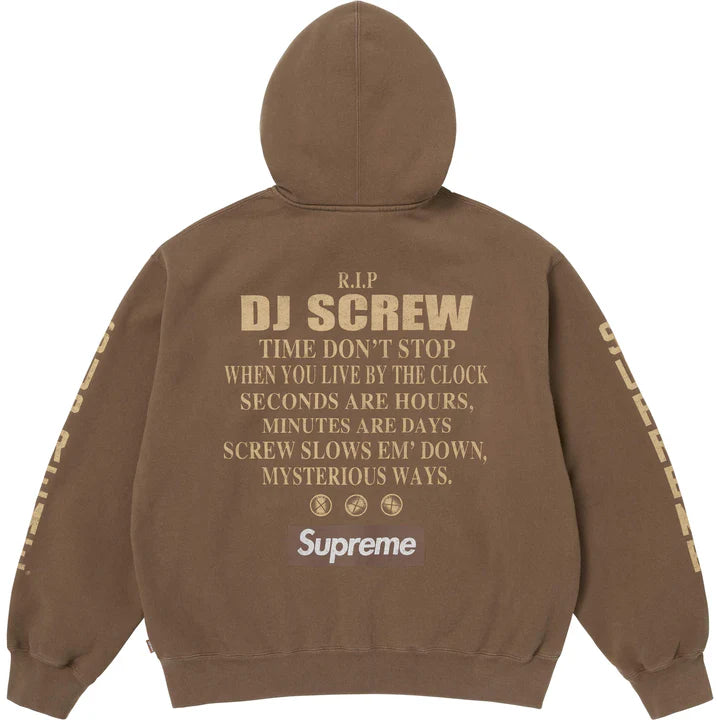 Supreme DJ Screw Zip Up Hoodie Brown