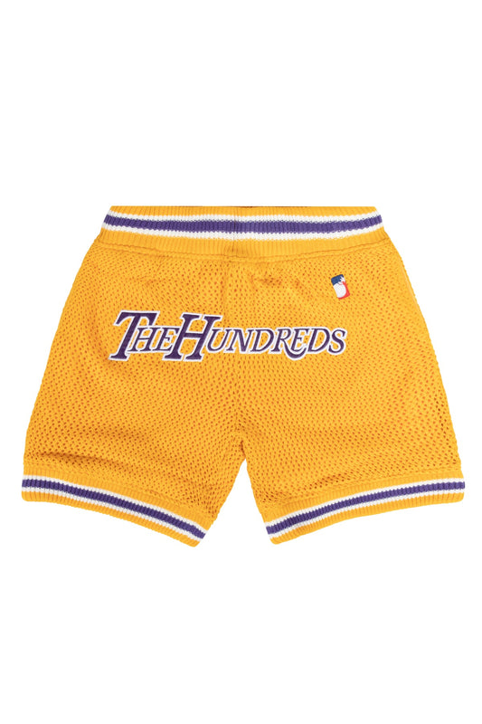 The Hundreds hook basketball shorts gold