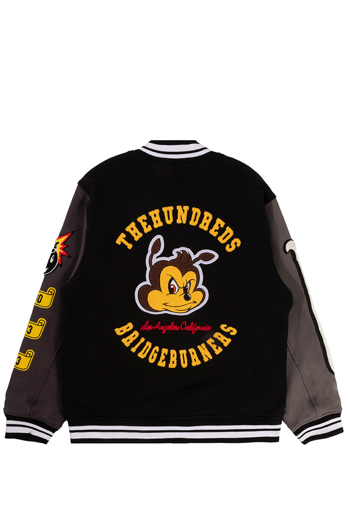 The Hundreds replay letterman jacket black