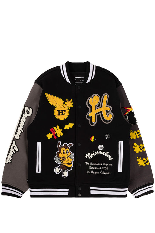 The Hundreds replay letterman jacket black