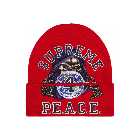 Supreme peace embroidered beanie