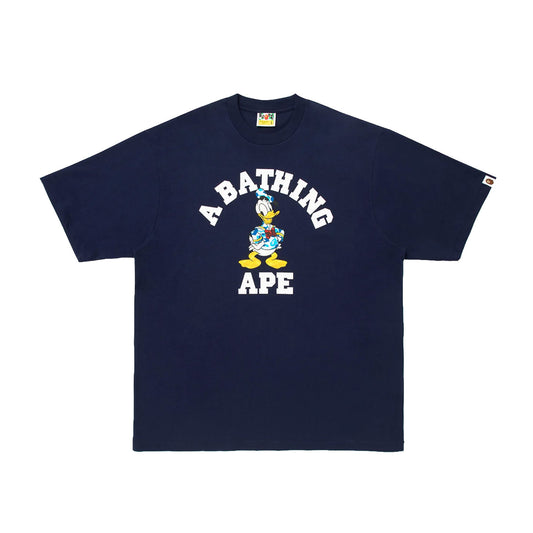 Bape X Disney Donald Duck College Tee Navy