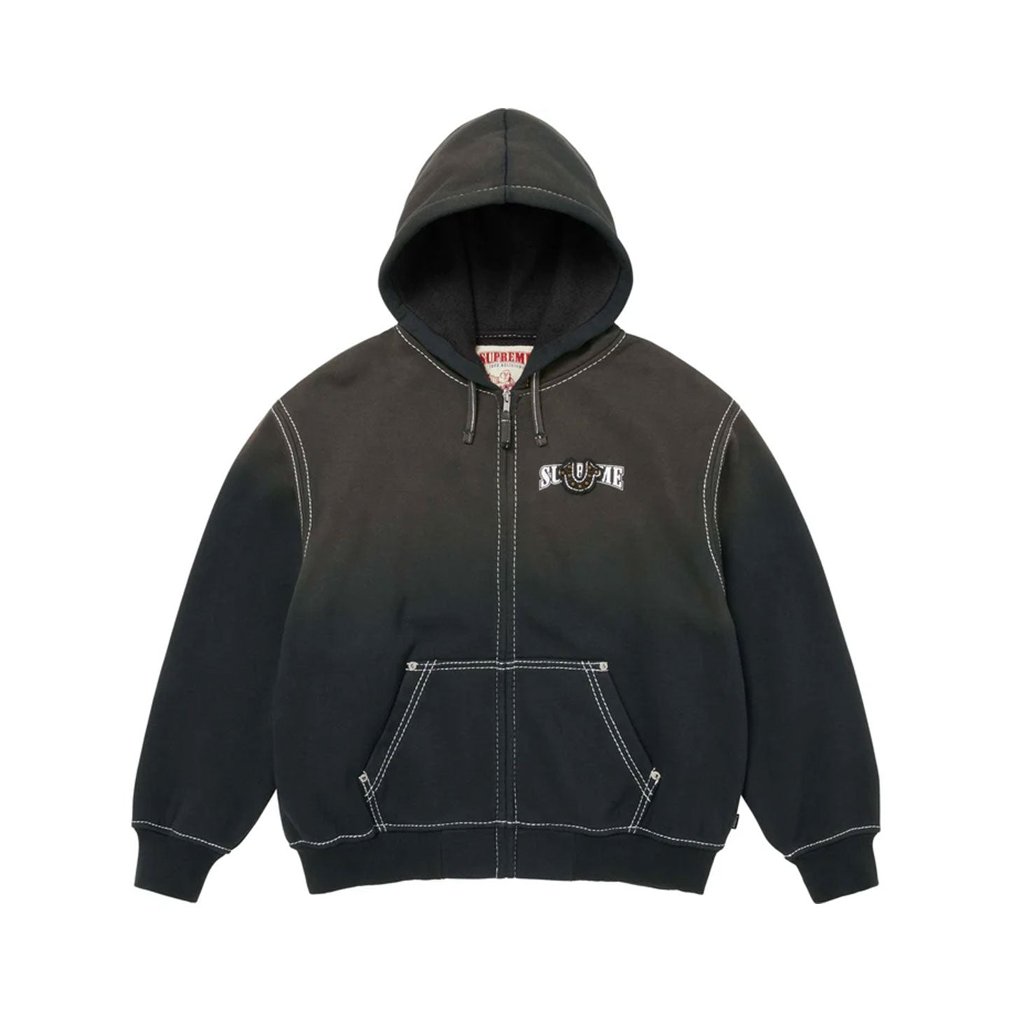 Supreme x Tru Religion zip up hooded sweatshirt black