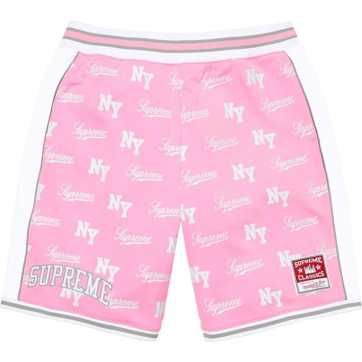 Supreme Monogram Basketball Shorts Pink