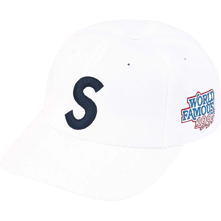 Supreme World Famous S Logo 6-Panel Hat White