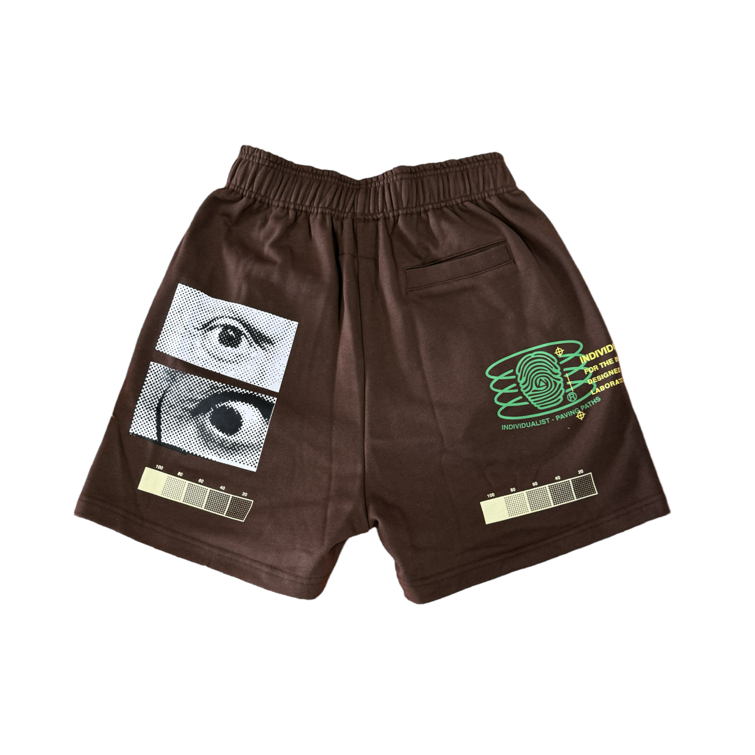 Individualist Lab test print fleece shorts