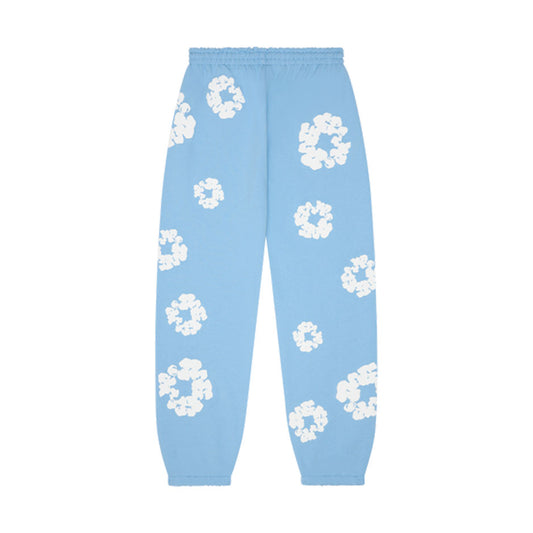 Denim Tear cotton wreath sweatpants light blue