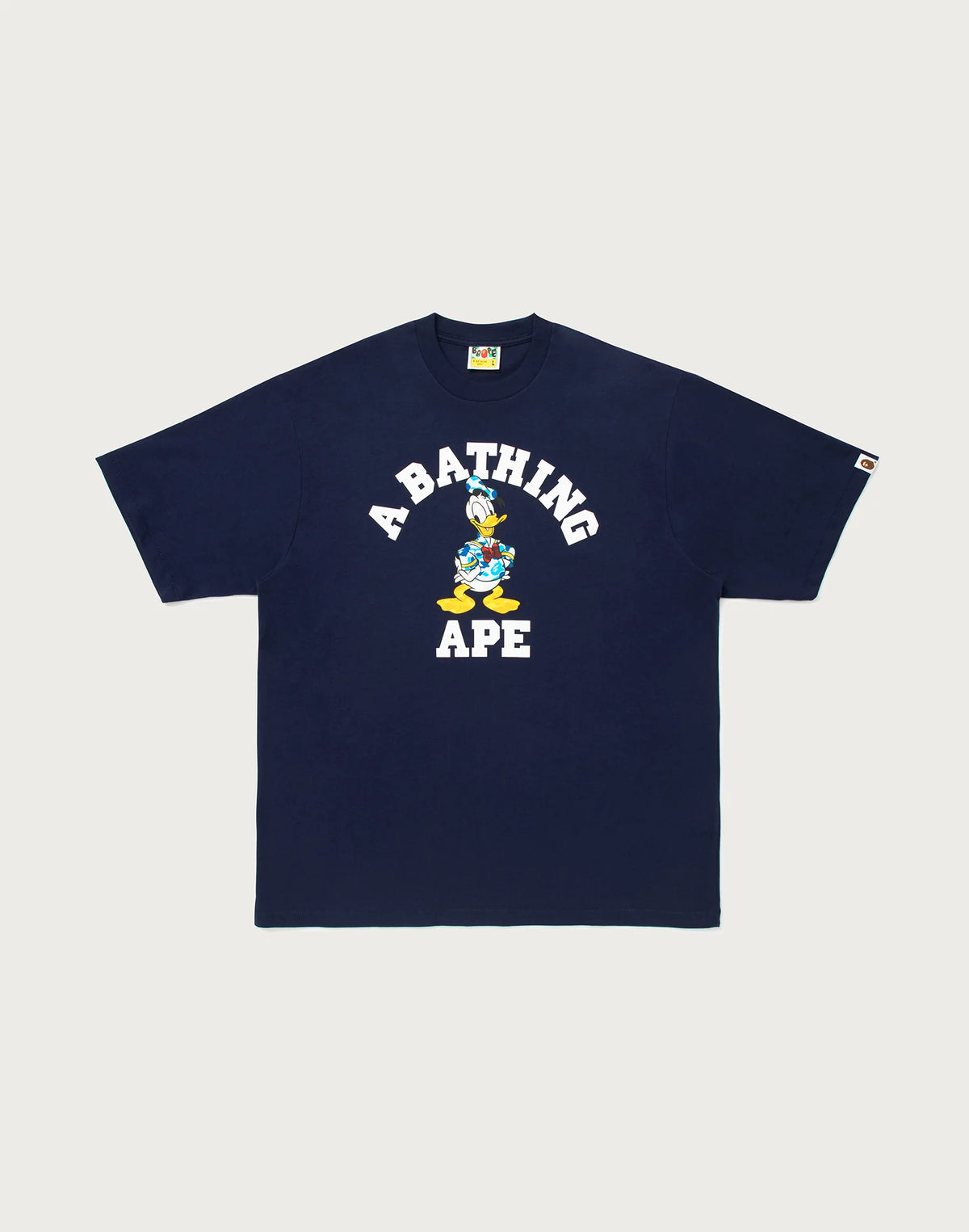 Bape X Disney Donald Duck College Tee Navy