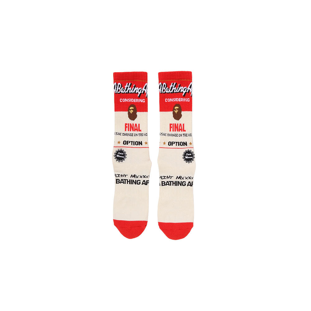 Bape X Saint Michael Socks Cream