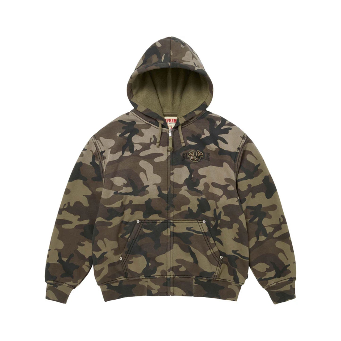Supreme x Tru Religion Zip up hooded sweatshirt camo