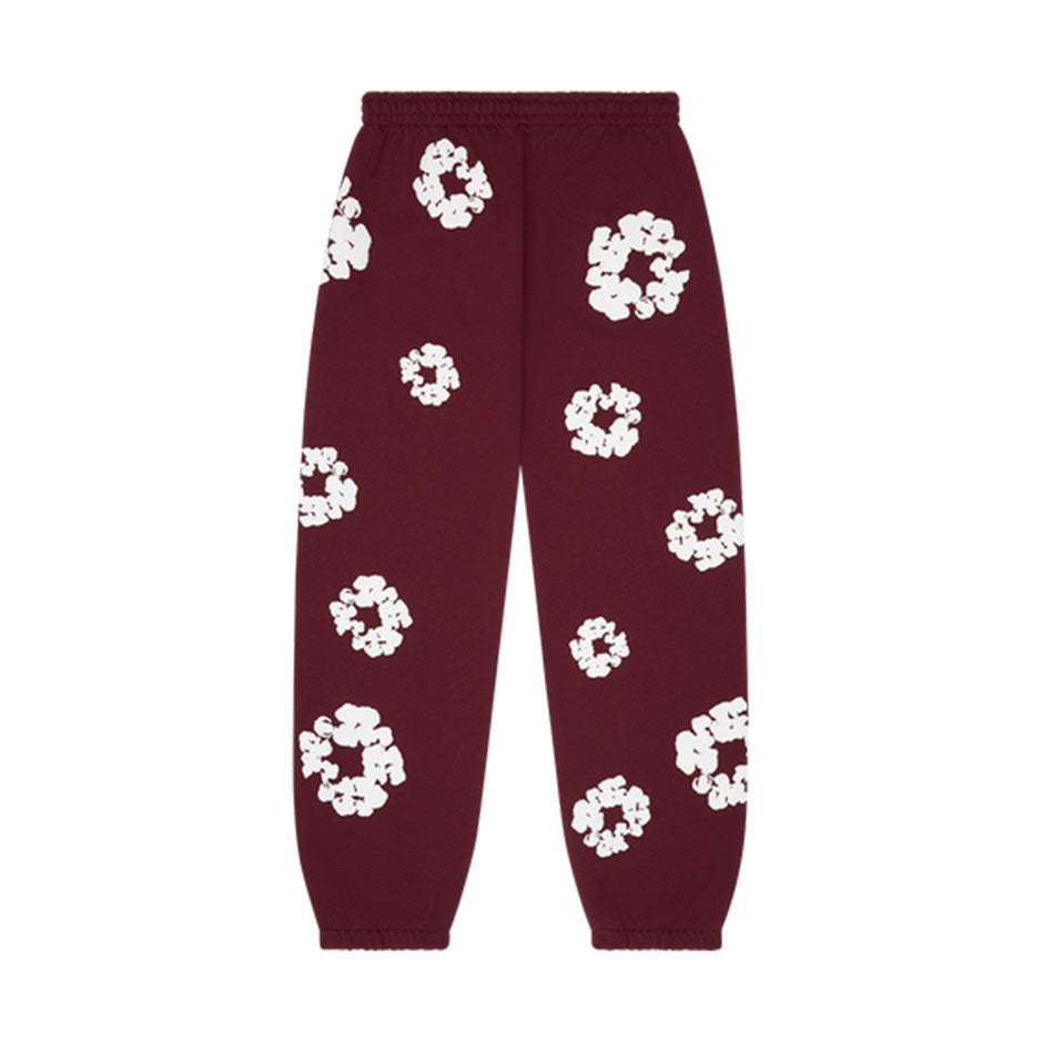 Denim Tear cotton wreath sweatpants burgundy