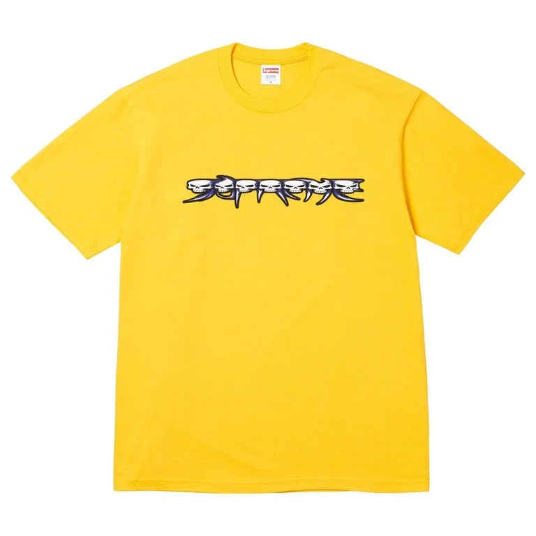 Supreme Skulls Spellout Tee Yellow