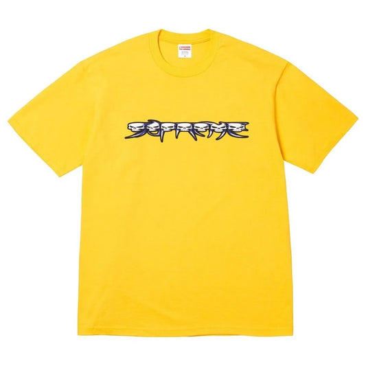 Supreme Skulls Spellout Tee Yellow