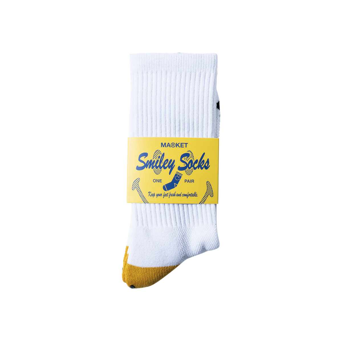 Market smiley heel socks