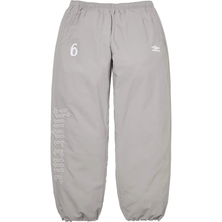 Supreme Umbro Rhinestone Track Pants Light Grey