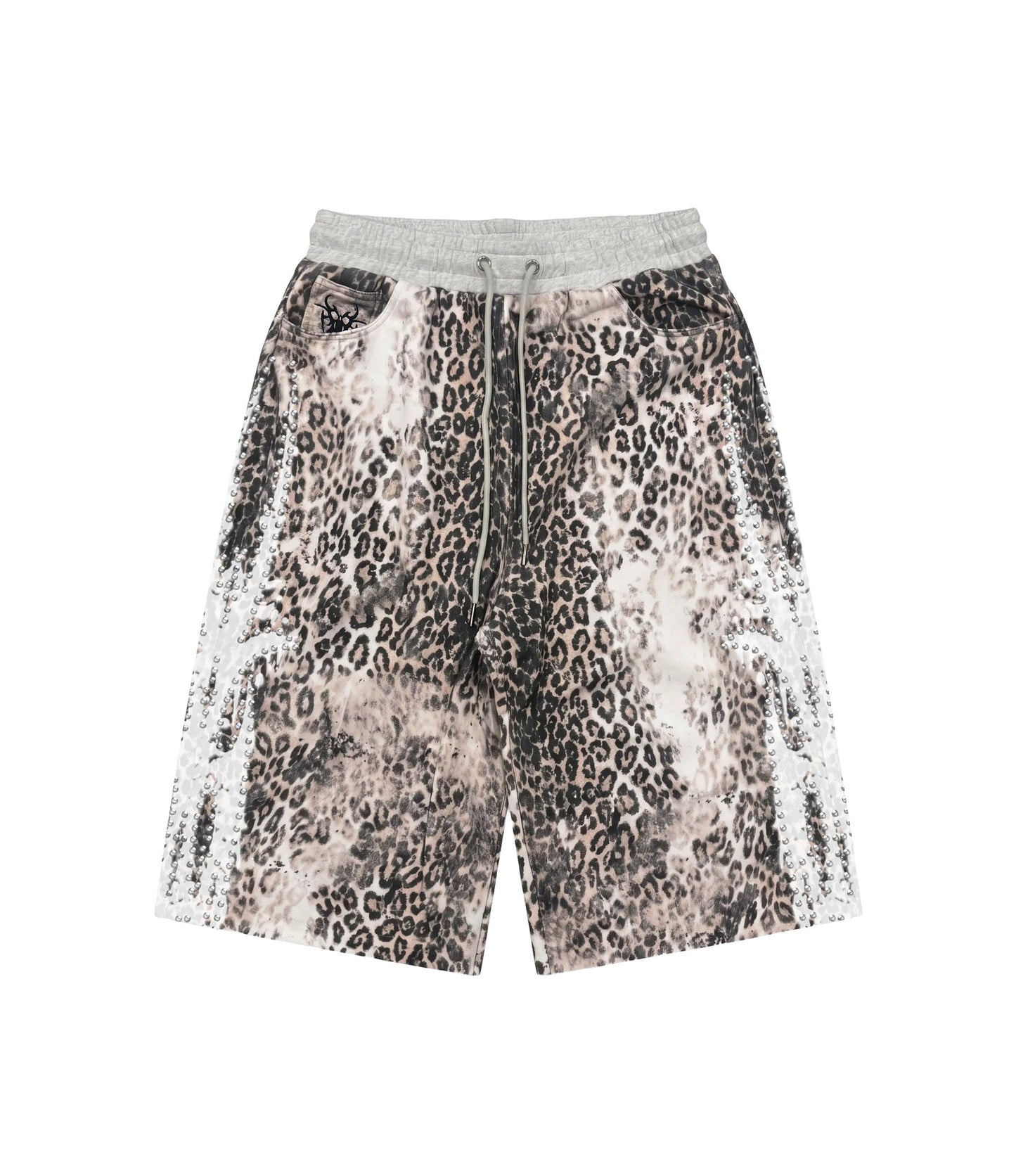 Chew Forever Leopard Studded Sweatshorts