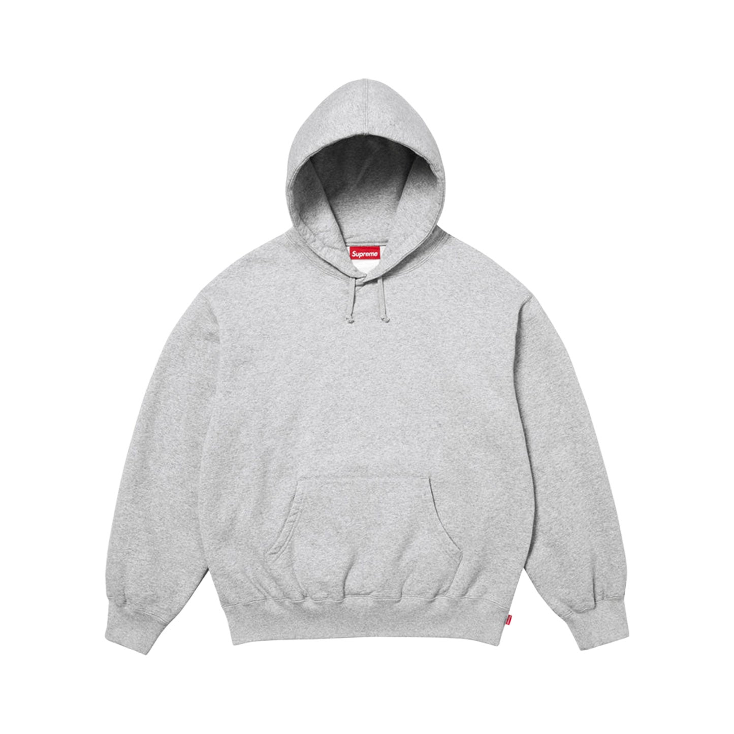 Supreme satin appliqué hooded sweatshirt grey