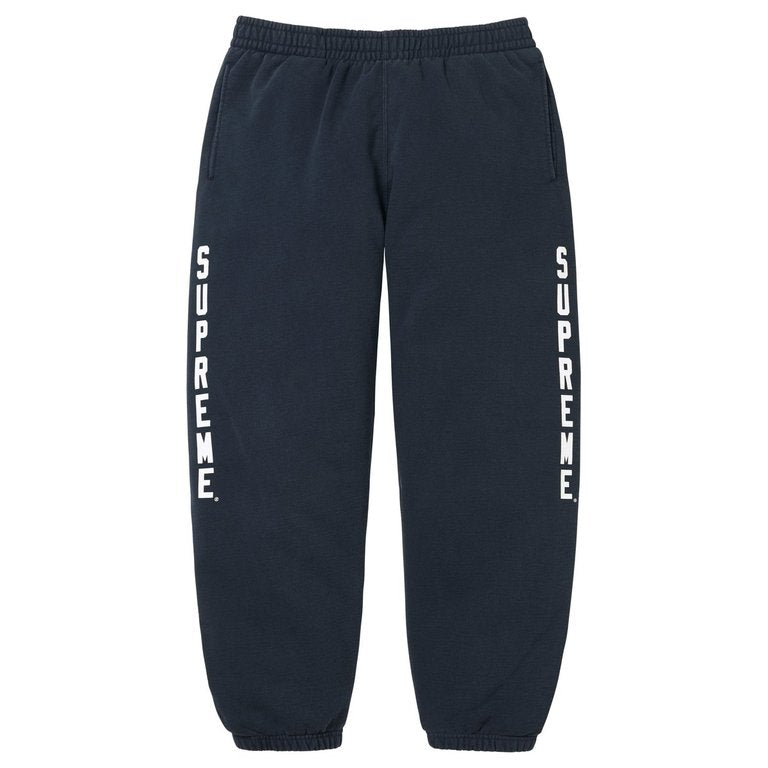 Supreme Washed Logo Sweatpants Navy