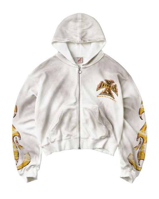 Vale Forever Reborn Waffle Zip Up White