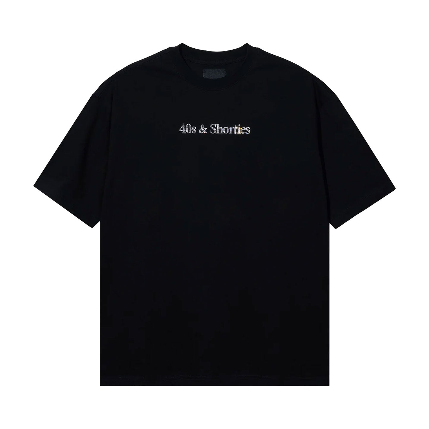 40s and Shorties text logo rhinestone tee
