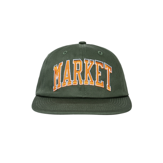 Market offset arc 6 panel hat