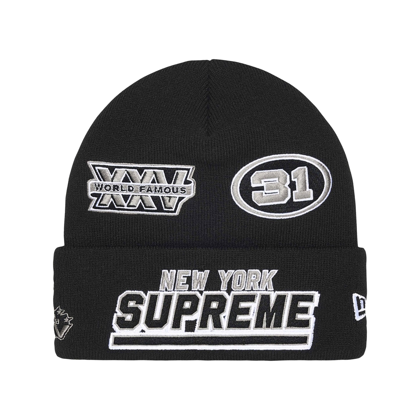 Supreme New Era Football Beanie Black
