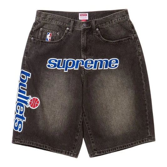 Supreme Mitchell & Ness Washington Bullets Baggy Denim Shorts