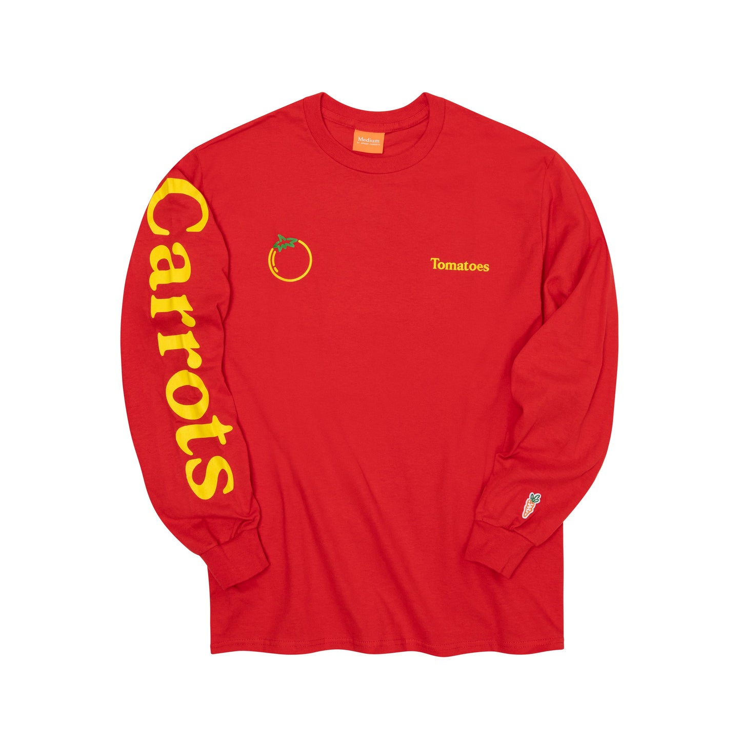 Carrots tomatoes long sleeve tee red