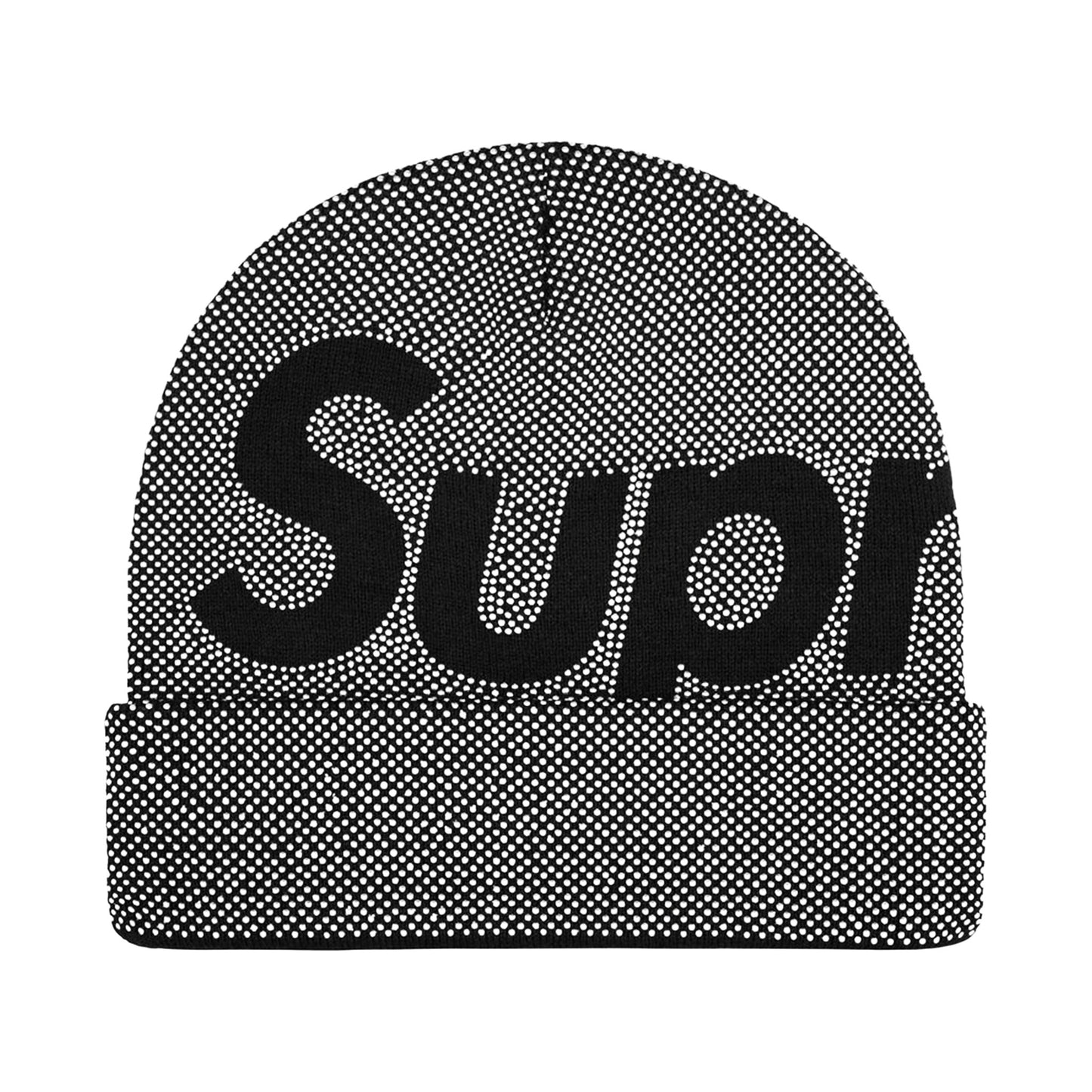 Supreme studded knockout big logo beanie black
