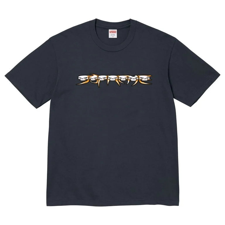 Supreme Skulls Spellout Tee Navy