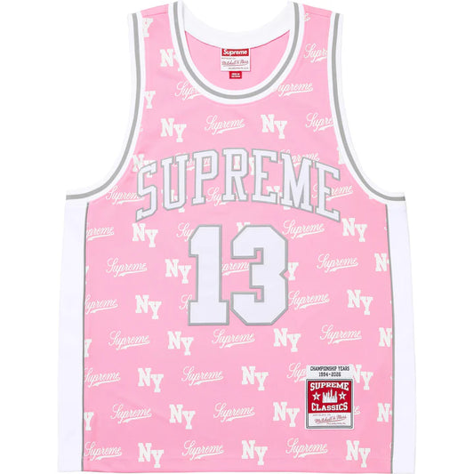 Supreme Monogram Basketball Jersey Pink