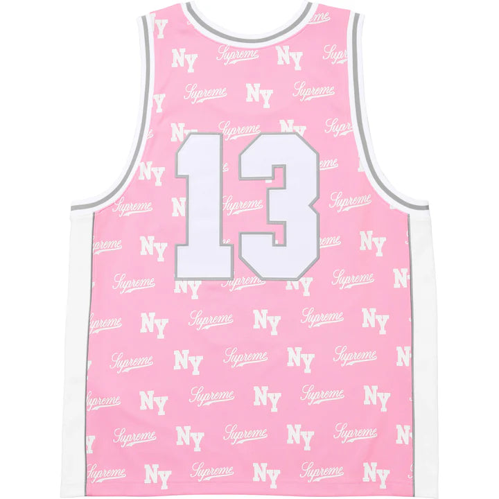 Supreme Monogram Basketball Jersey Pink