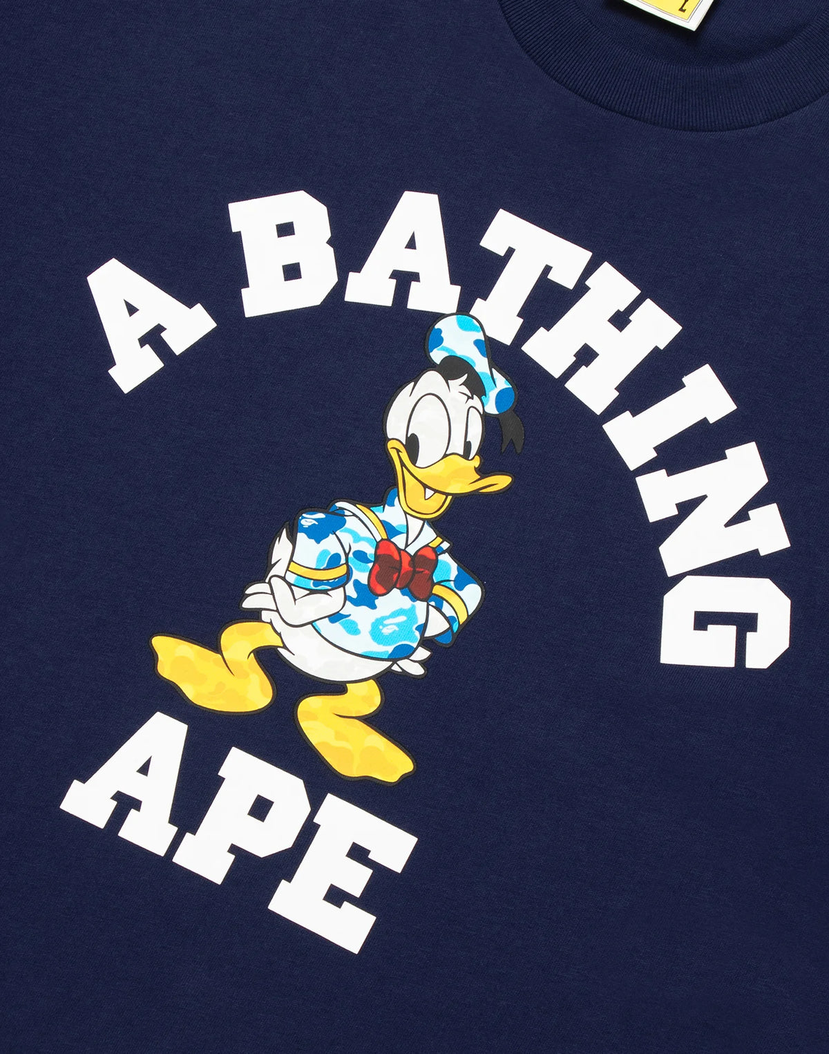 Bape X Disney Donald Duck College Tee Navy